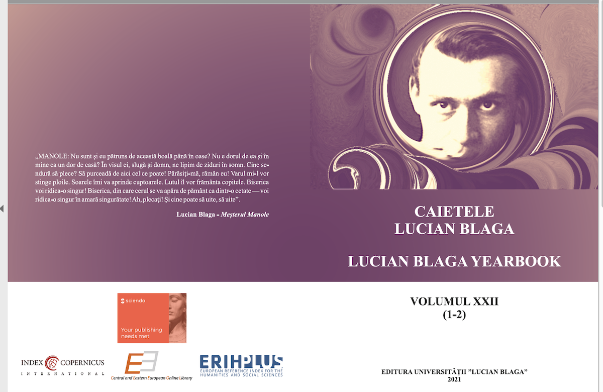 HYPOSTASES OF ULYSSES IN THE LYRICS OF BLAGA, VORONCA AND SORESCU Cover Image