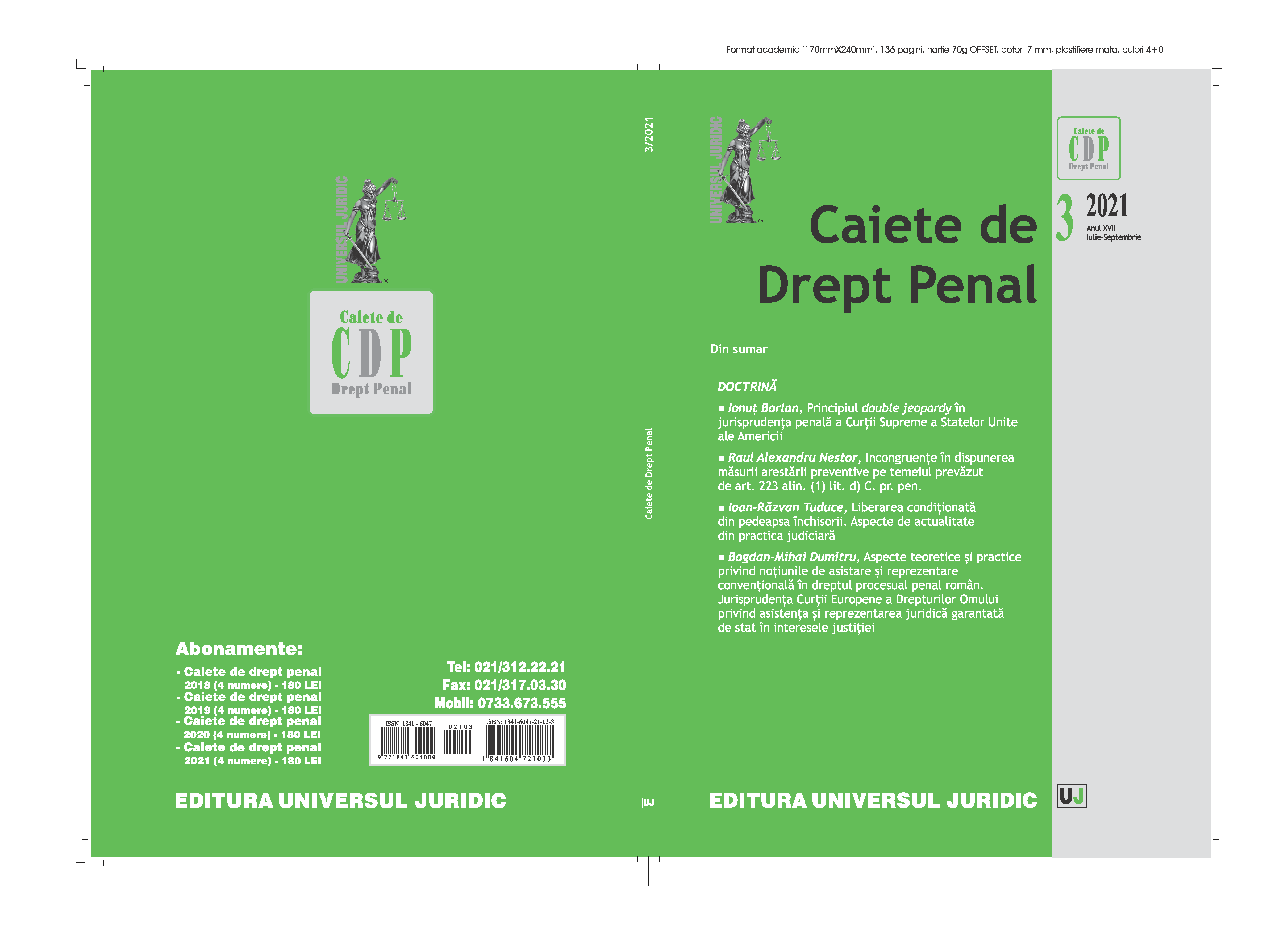 Inconsistencies in the disposition of the measure of pre-trial detention on the basis of Article 223 paragraph (1) letter d) of the Code of Criminal Procedure Cover Image