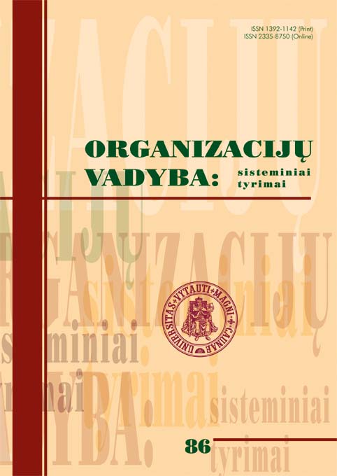 Review of J. Paužuolienė and L. Šimanskienė’s monograph “Organizational Culture: Assessment, Formation, Change” Cover Image