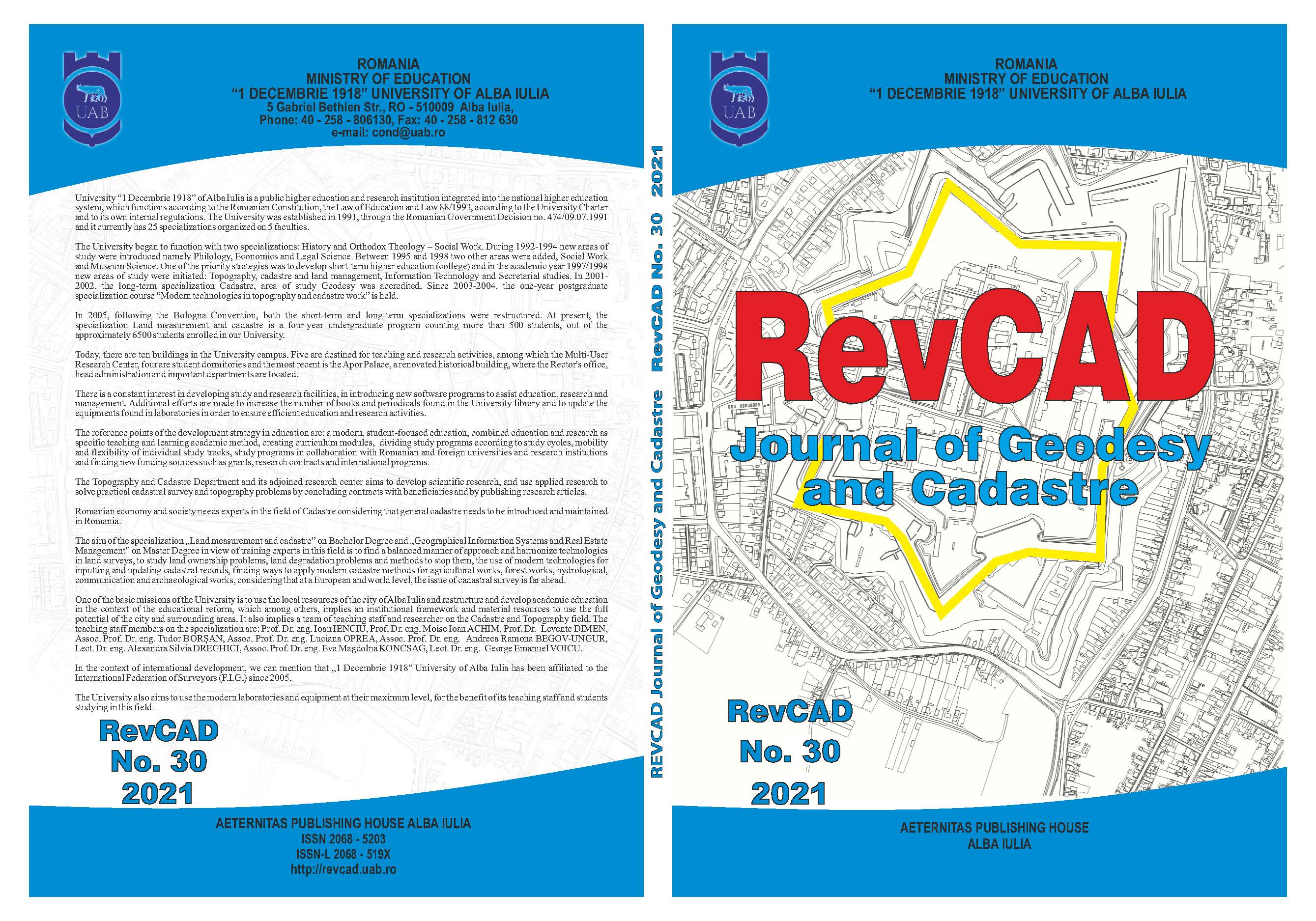 Topo-Cadastral Works Carried Out in View of the Cadastral Plan Corresponding to the Cadastral Sector Number 108 from the Village of Săliștea, Alba County Cover Image