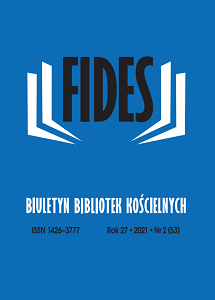 The Late Rev. Arkadiusz Olczyk, PhD - the Fifth Director of the Library of the Major Theological Seminary of the Częstochowa Archdiocese (2007-2018). A Contribution to Scientific Bibliography Cover Image