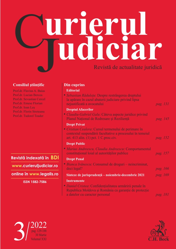 Confidentiality of criminal prosecution in the Republic of Moldova and Romania as a guarantee of personal data protection Cover Image