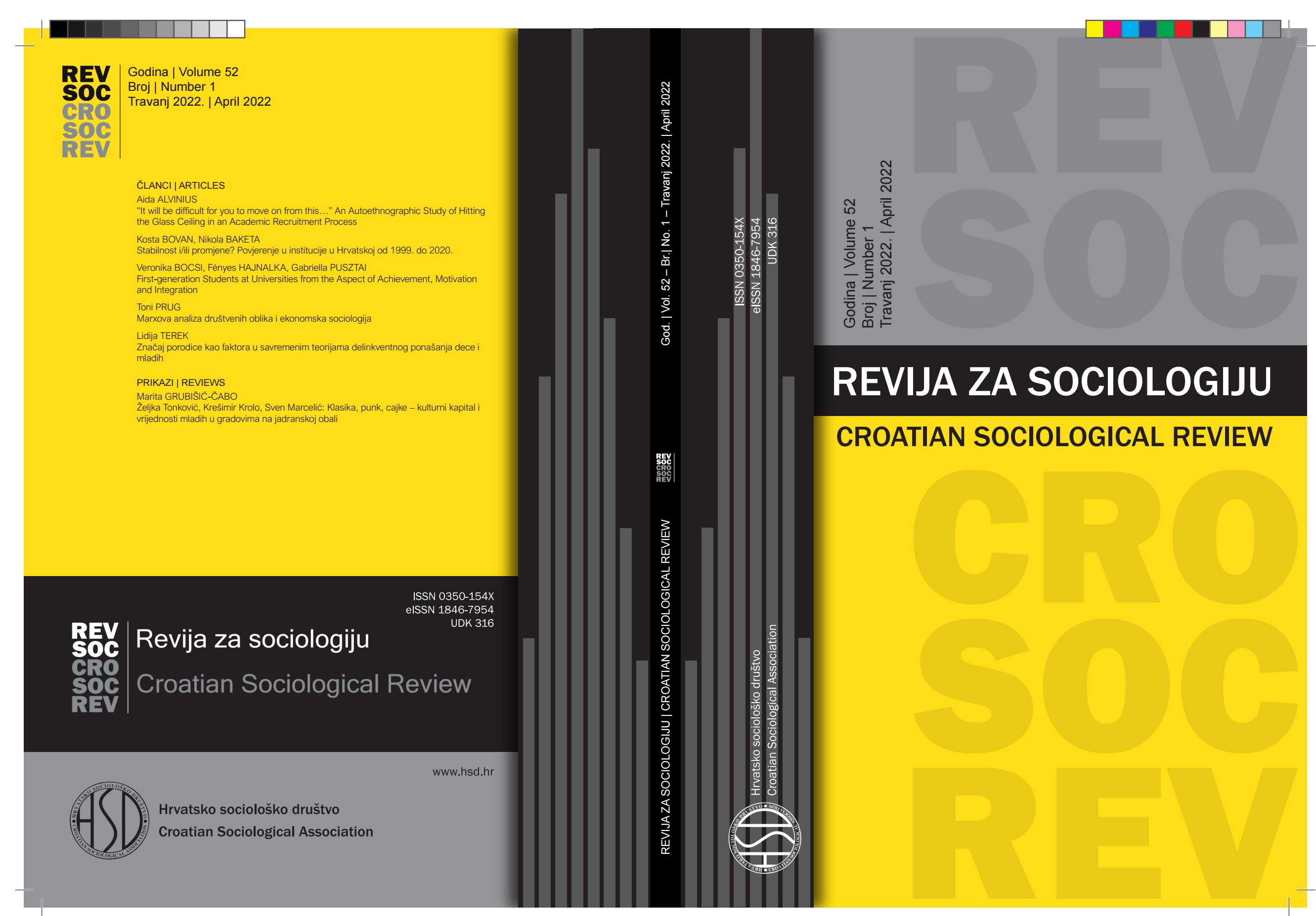 Stability and/or Change? Institutional Trust in Croatia in 1999–2020 Cover Image