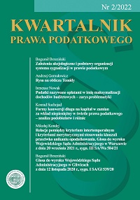 The commentary of the Judgment of the Provincial Administrative Court in Gliwice of November 12, 2020 (I SA/Gl 539/20) Cover Image