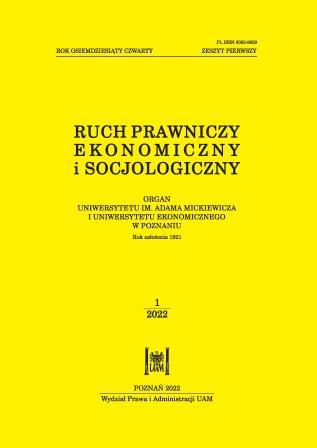 Reviewers of Ruch Prawniczy, Ekonomiczny i Socjologiczny [Poznań Journal of Law, Economics and Sociology] in 2021 Cover Image