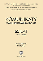 Communication in the public sector in the first post-war years using the example of the city administration in Olsztyn Cover Image
