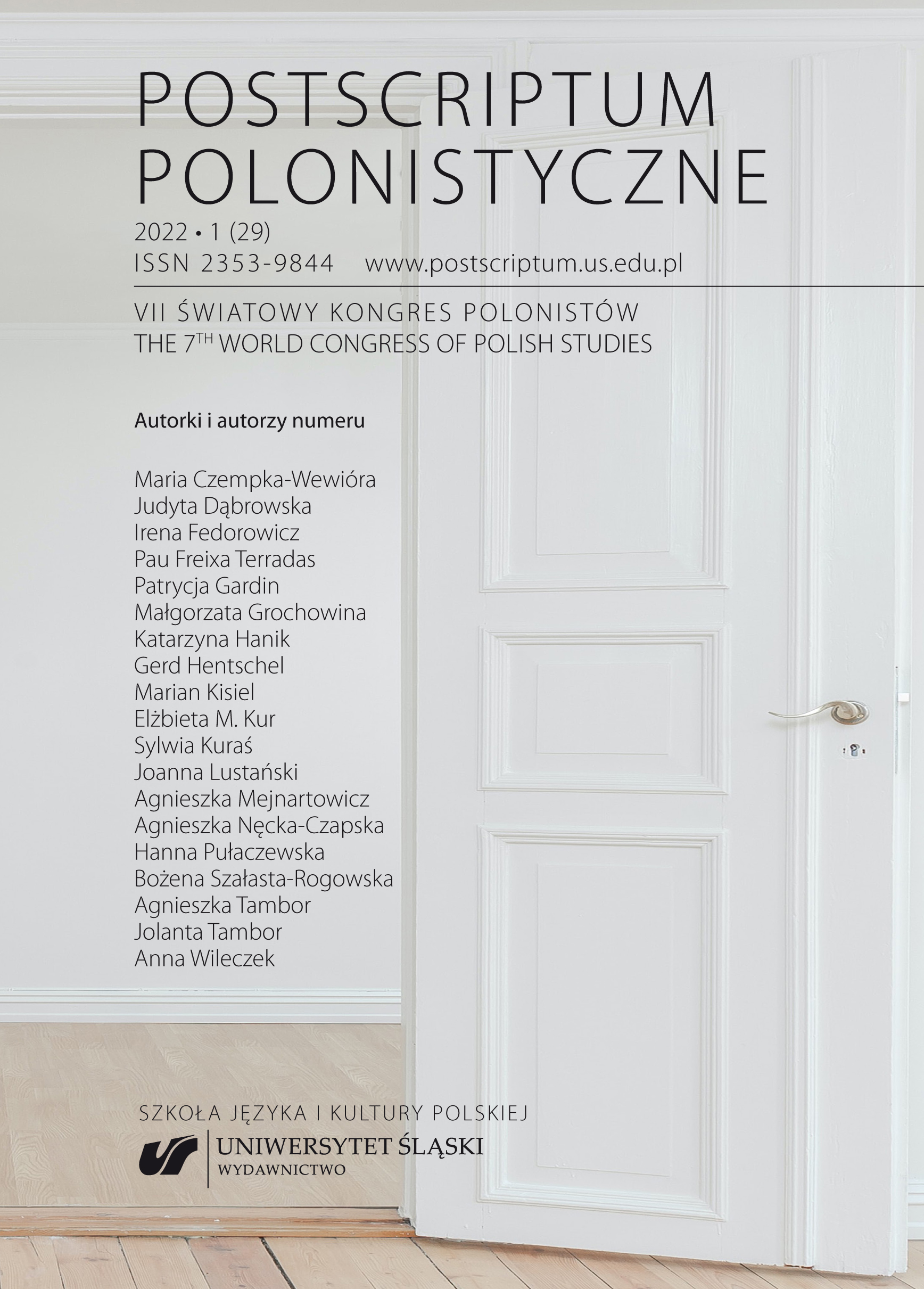 The Barcelona Polish Studies Centre: History of Its Disappearance, Hopes and Prospects in the Context of the Reform of the Structure of Philological Studies in Spain Cover Image