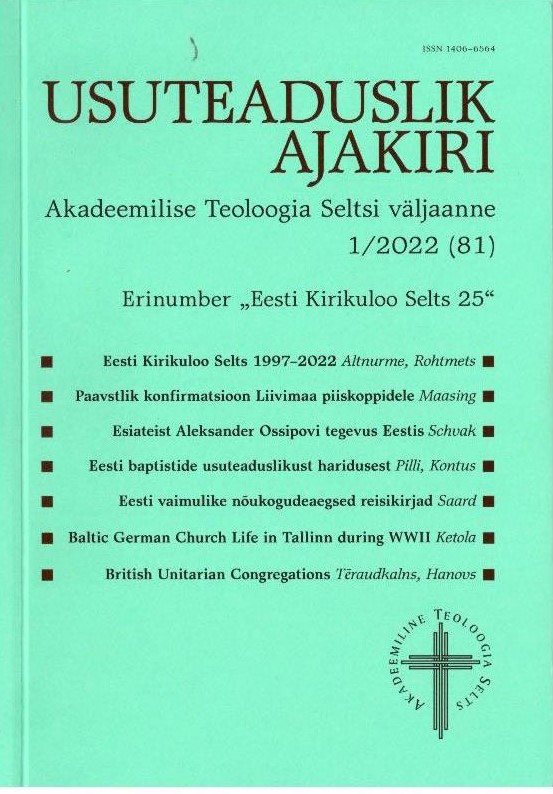 Story of Estonian Baptist Theological Education 1922–1989 Cover Image
