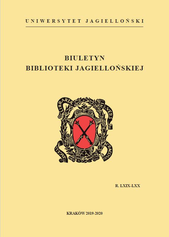 In memory of deceased employees of the Jagiellonian Library: Tadeusz Antos, Ryszard Juchniewicz, Jerzy Bronisław Koziński Cover Image