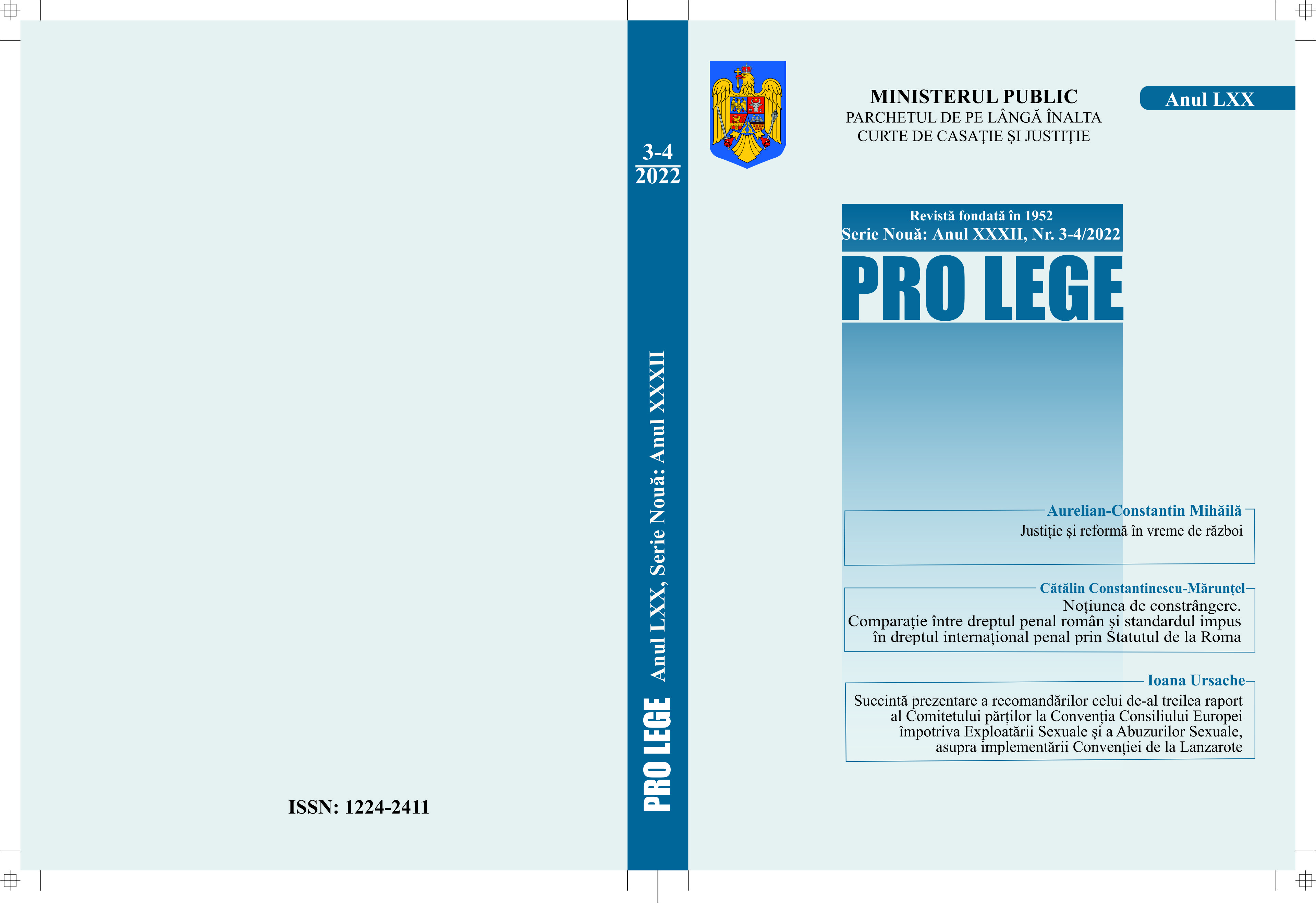 Some theoretical and practical considerations regarding the appeal against enforcement in the criminal procedure in Romania Cover Image