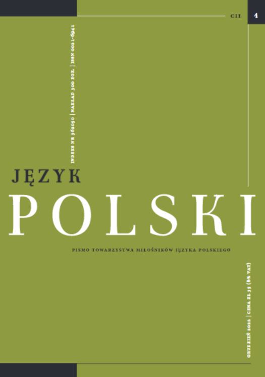 Lexico-semantic coordination in the history of Polish – a preliminary corpus investigation Cover Image