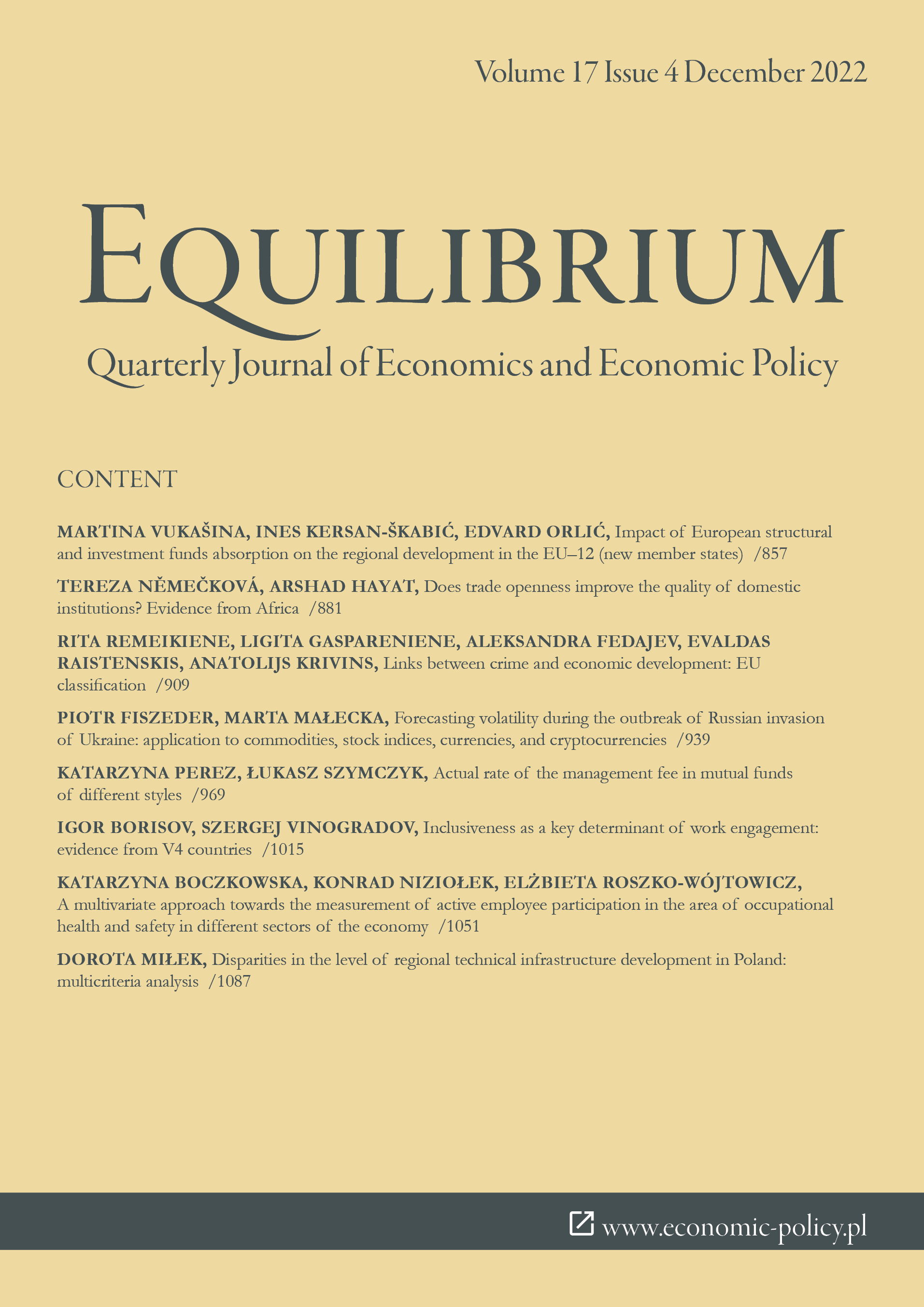 A multivariate approach towards the measurement of active employee participation in the area of occupational health and safety in different sectors of the economy Cover Image
