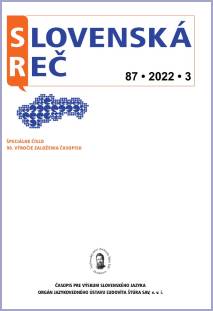 Dictionaries and Lexicographical Issues in the Slovenská reč Journal Cover Image