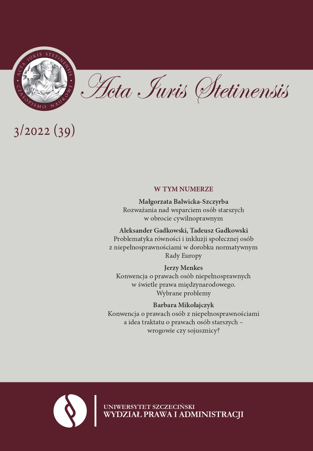 National Scientific Conference named after Professor Stanisław Czepita, “On the understanding of law and jurisprudence”, Szczecin, 25-26 November 2021 Cover Image
