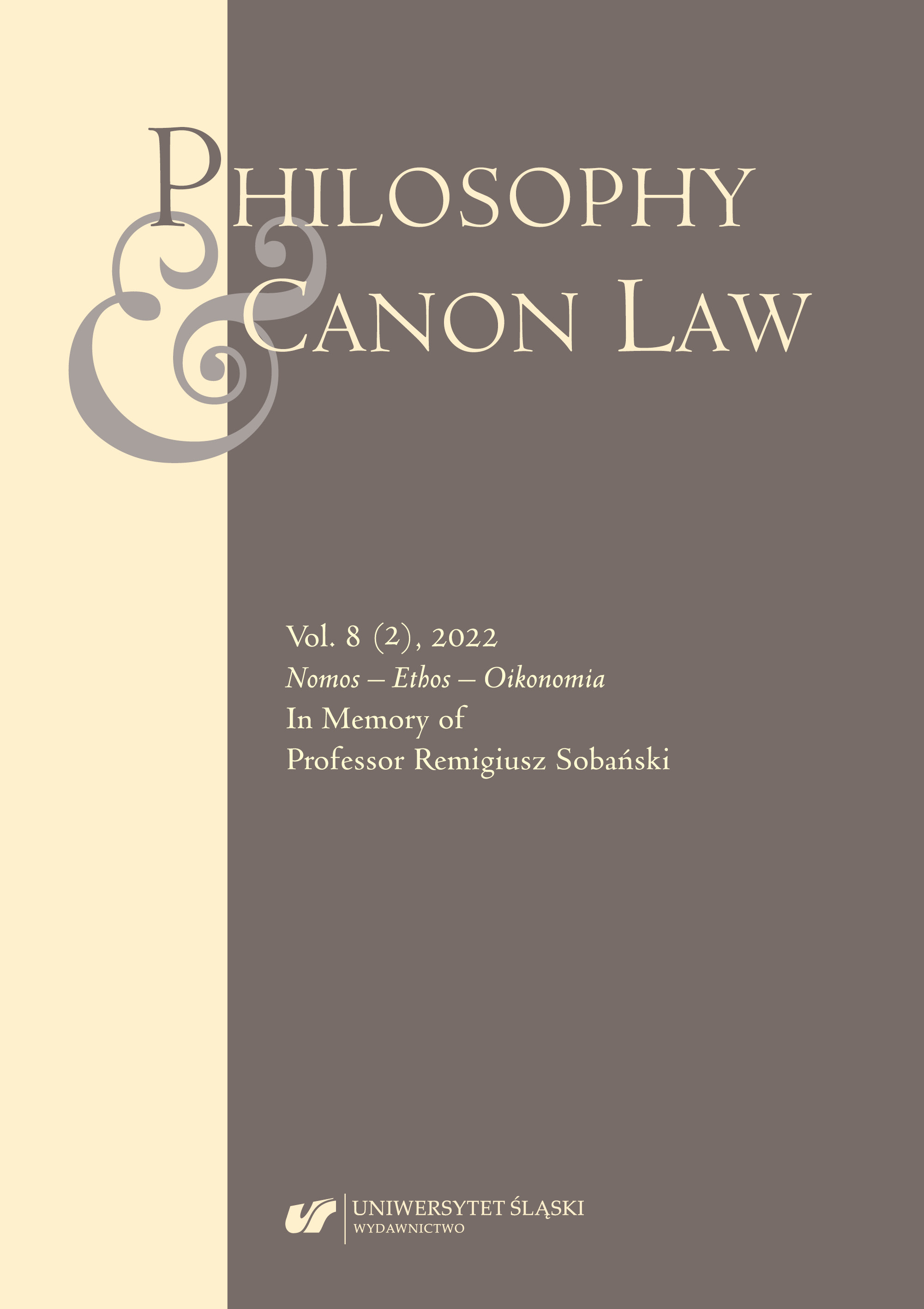 The Research Activity of Rev. Prof. Remigiusz Sobański in the Field of Substantive Canon Law Cover Image