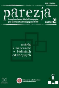 Preferences in the Selection of Methods of Collecting and Analyzing Data of Students of Pedagogy – Reflection on the Example of Students of the University of Lodz Cover Image