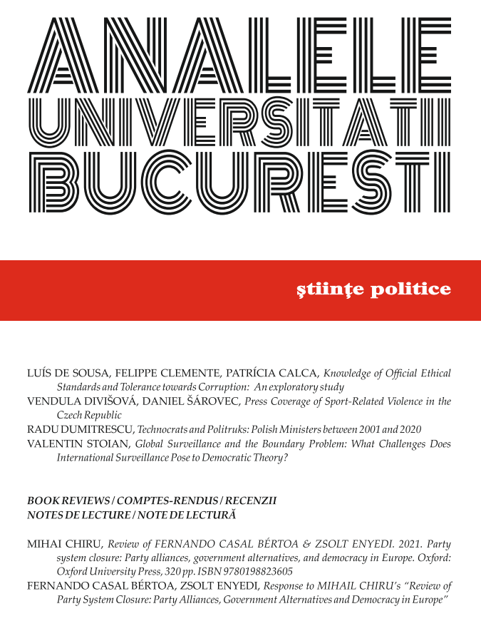 Response to MIHAIL CHIRU’s “Review of Party System Closure: Party
Alliances, Government Alternatives and Democracy in Europe”
