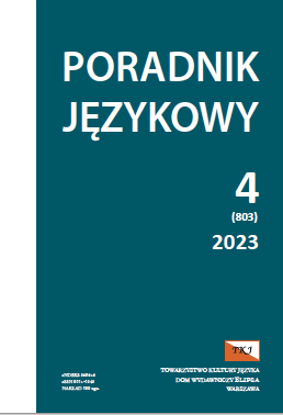 The issues of the Ukrainian language in „Poradnik Językowy” („The Linguistic Guide”) (1901–2022) Cover Image