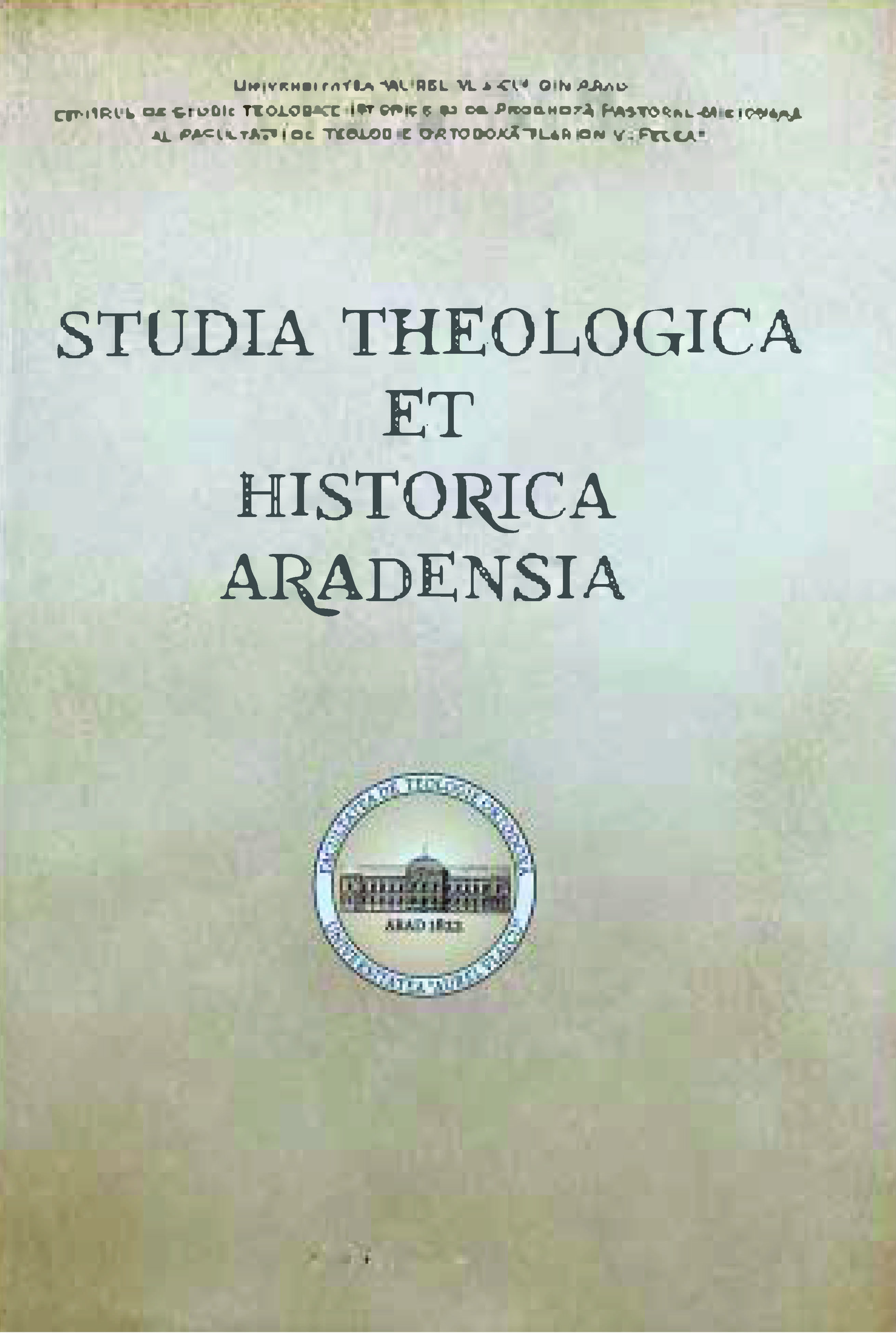 ARCHPOPE SIMION BICA (1812-1888), NOTABLE GRADUATE OF THE THEOLOGICAL INSTITUTE IN ARAD Cover Image