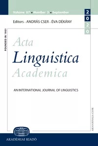 The reanalysis of /ɡ/ as a verb class marker: An exaptation case within the Catalan 2nd conjugation Cover Image