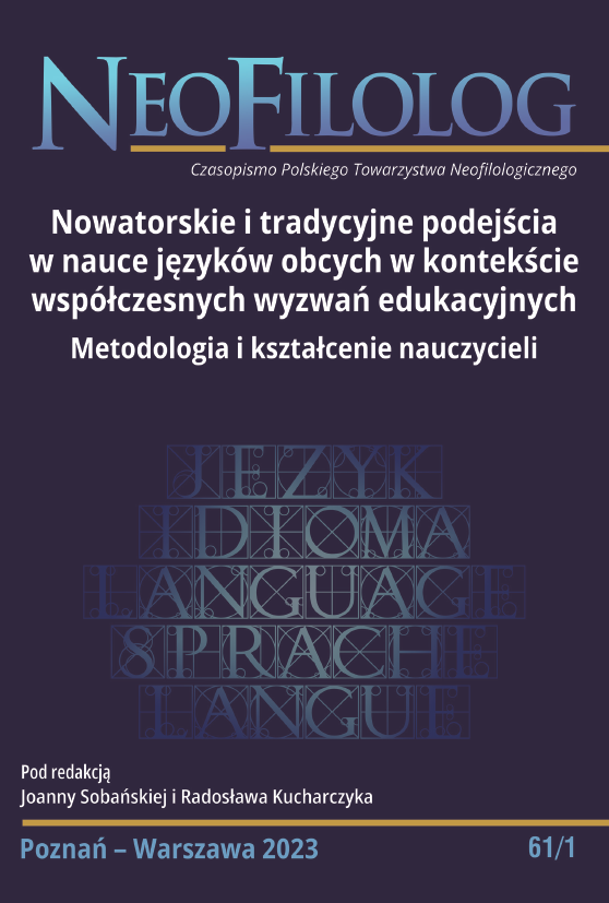 Qualitative research in glottodidactics. Quantitative analysis of projects presented in the pages of „Neofilolog” (2012–2021) Cover Image