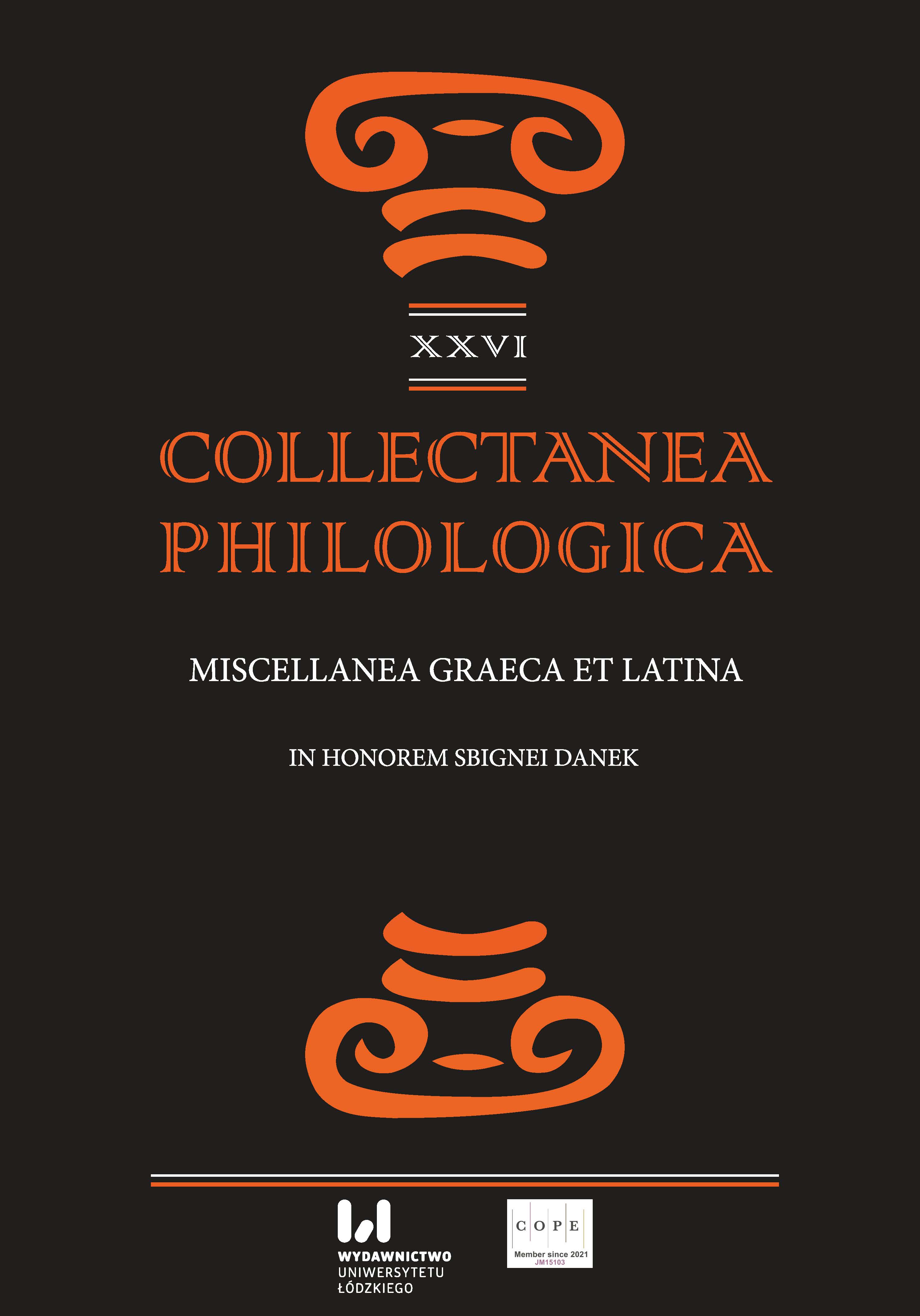 Levant et carmina curas – Therapeutic Value of Poetry in the IV Eclogue by Nemesianus Cover Image