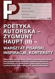 „[…] We have lost our hearts to you”. Some initial remarks on the correspondence between Zygmunt Haupt and Maria and Józef Czapski Cover Image