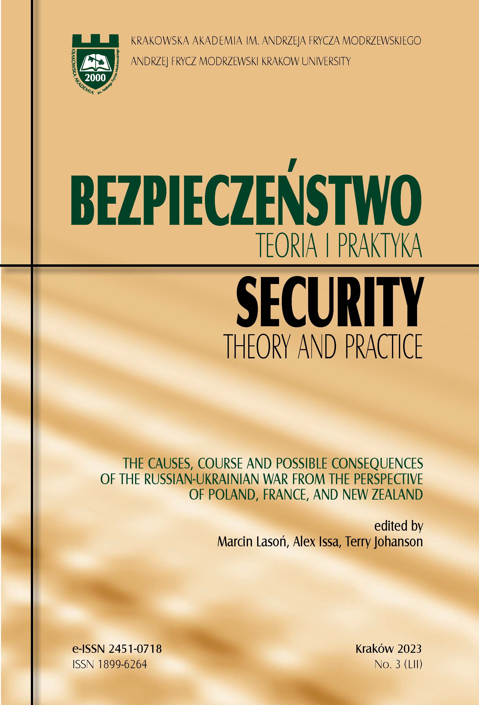 The causes, course and possible consequences of the Russian-Ukrainian war from the perspective of Poland, France, and New Zealand: Introduction Cover Image