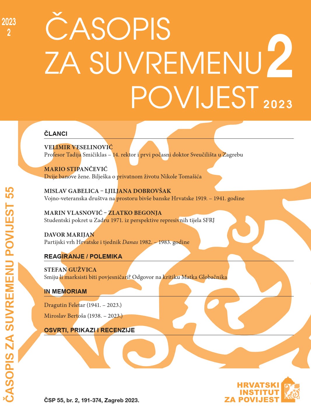 Student Movement in Zadar in 1971 from the Perspective of Repressive Bodies of the SFRJ (Socialist Federal Republic of Yugoslavia) Cover Image