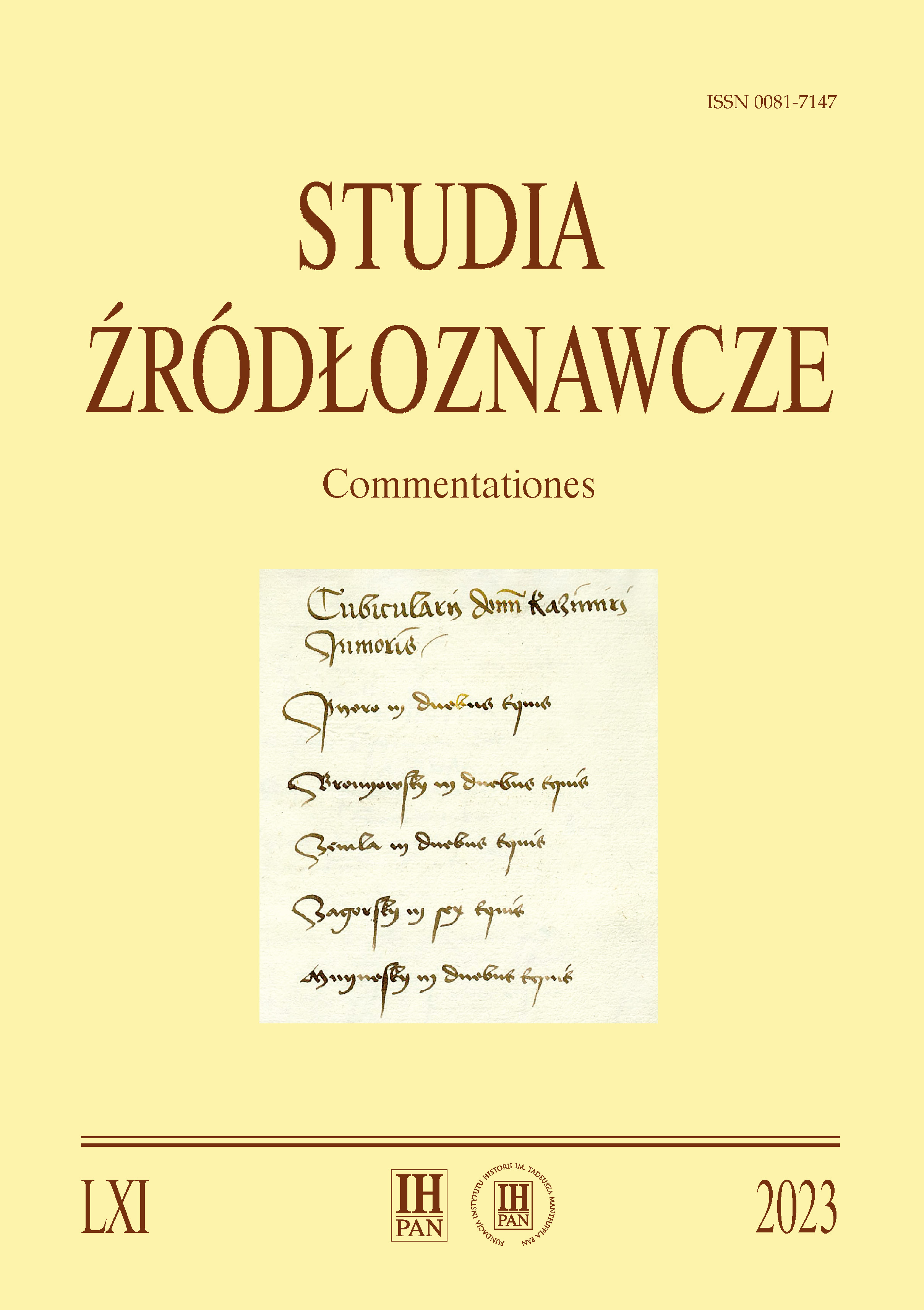 The lost excerpts register of municipal documents of Cracow from 1545 Cover Image