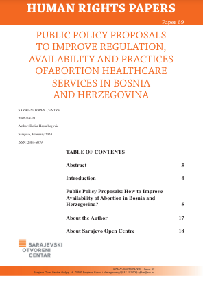 Public Policy Proposals to Improve Regulation, Availability and Practices of Abortion Healthcare Services in Bosnia and Herzegovina