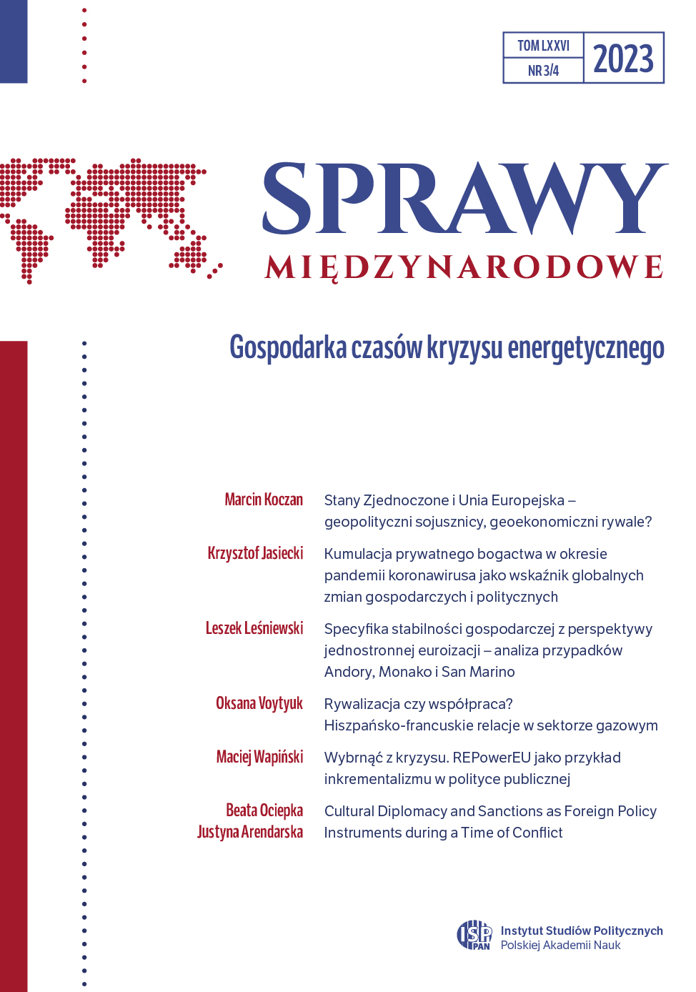 Cultural Diplomacy and Sanctions
as Foreign Policy Instruments during
a Time of Conflict Cover Image