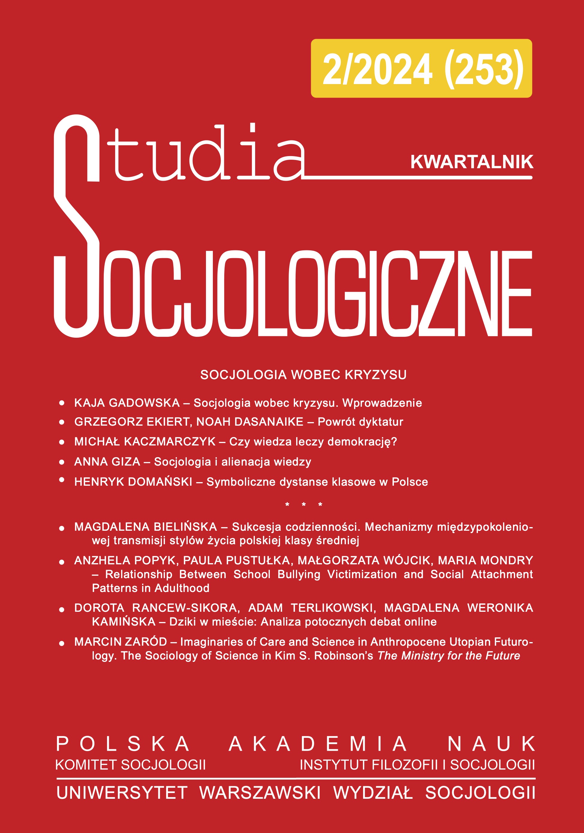 Relationship Between School Bullying Victimization and Social Attachment Patterns in Adulthood Cover Image