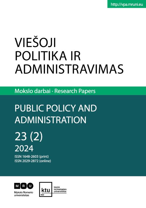 THE LEGAL STATUS OF THE MAYORS OF LITHUANIAN MUNICIPALITIES AFTER CHANGES TO THE MUNICIPAL STRUCTURE MODEL IN 2023 Cover Image