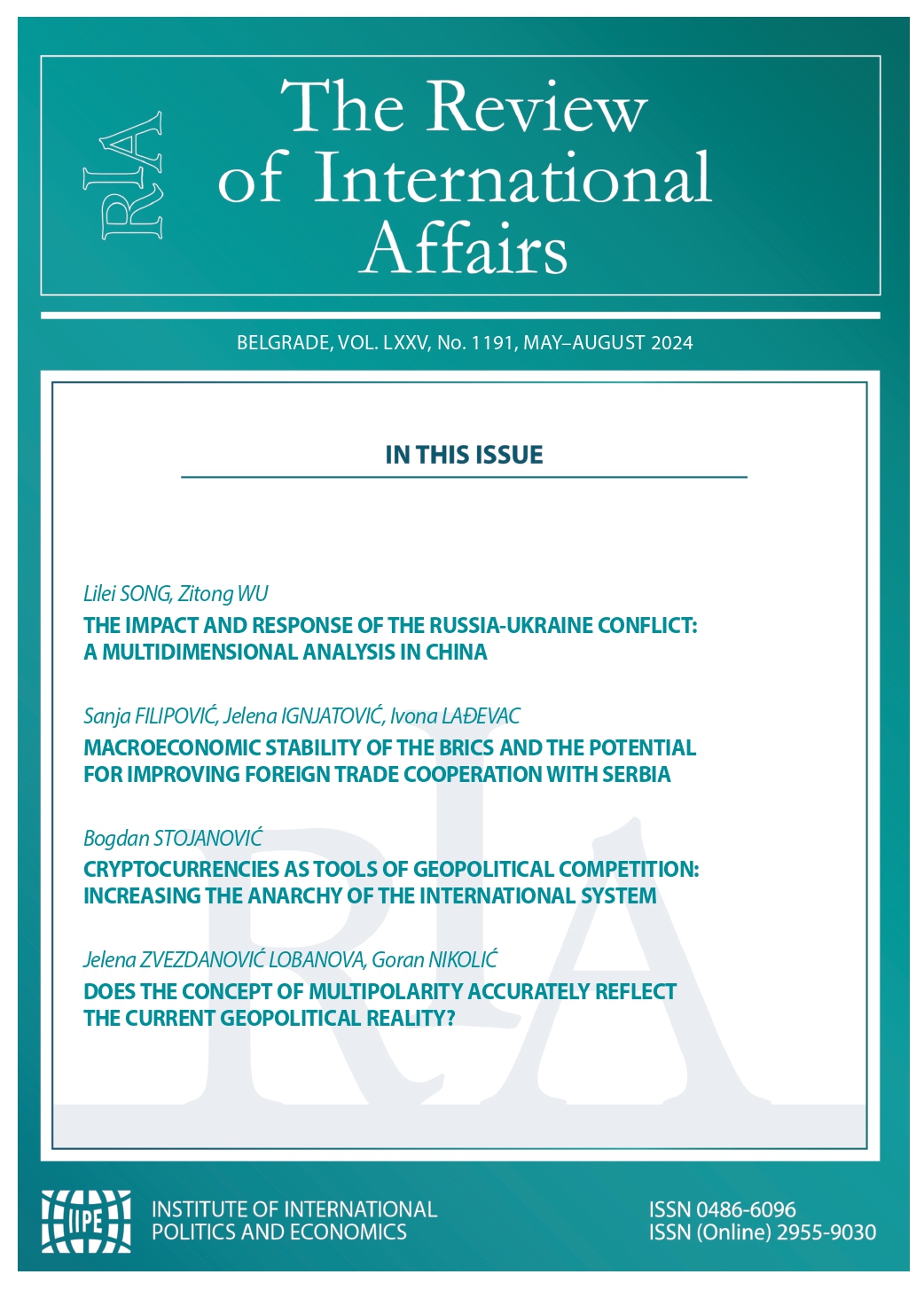 Macroeconomic Stability of the BRICS and the Potential for Improving Foreign Trade Cooperation with Serbia Cover Image