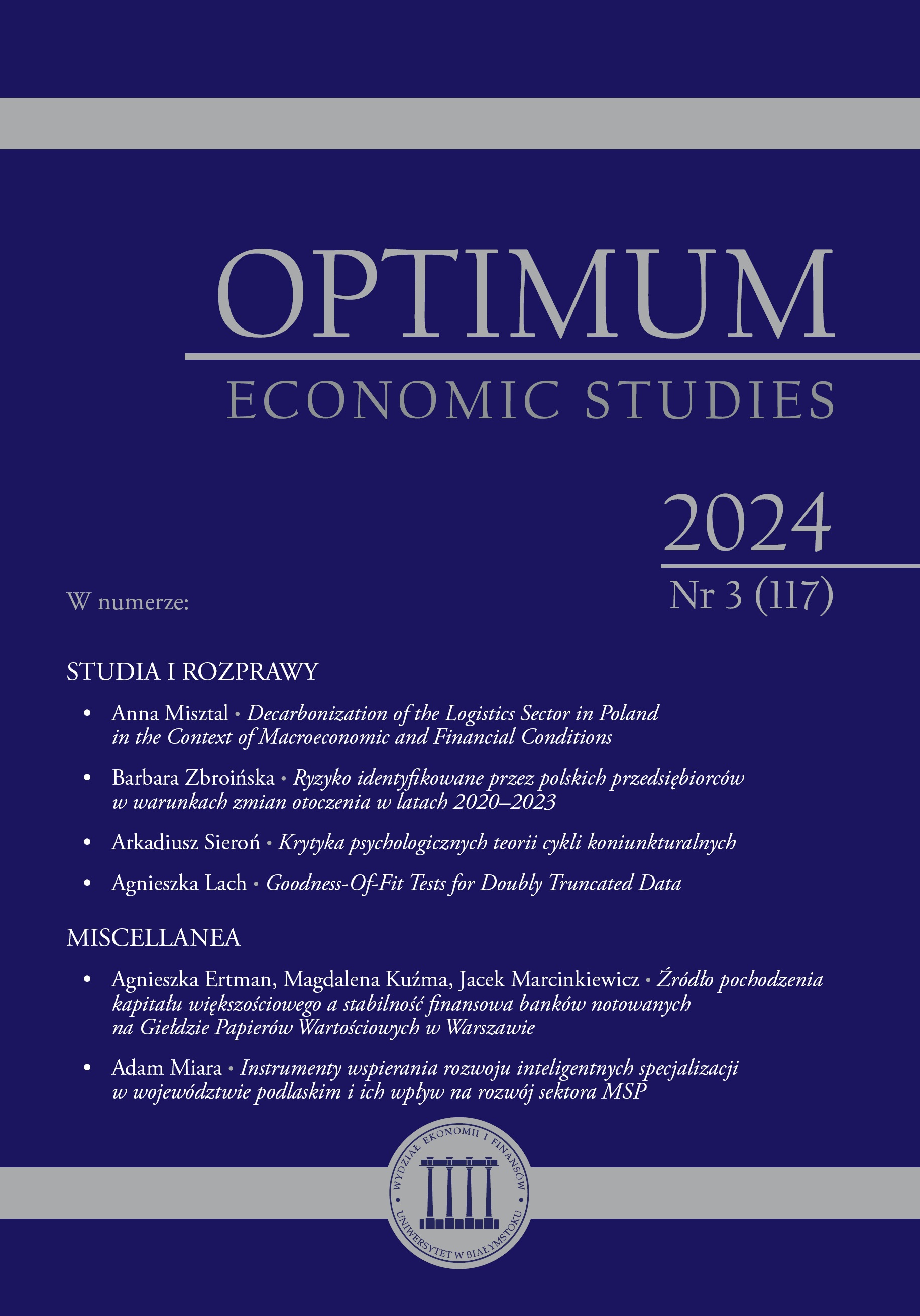 DECARBONIZATION OF THE LOGISTICS SECTOR IN POLAND
IN THE CONTEXT OF MACROECONOMIC AND FINANCIAL CONDITIONS Cover Image