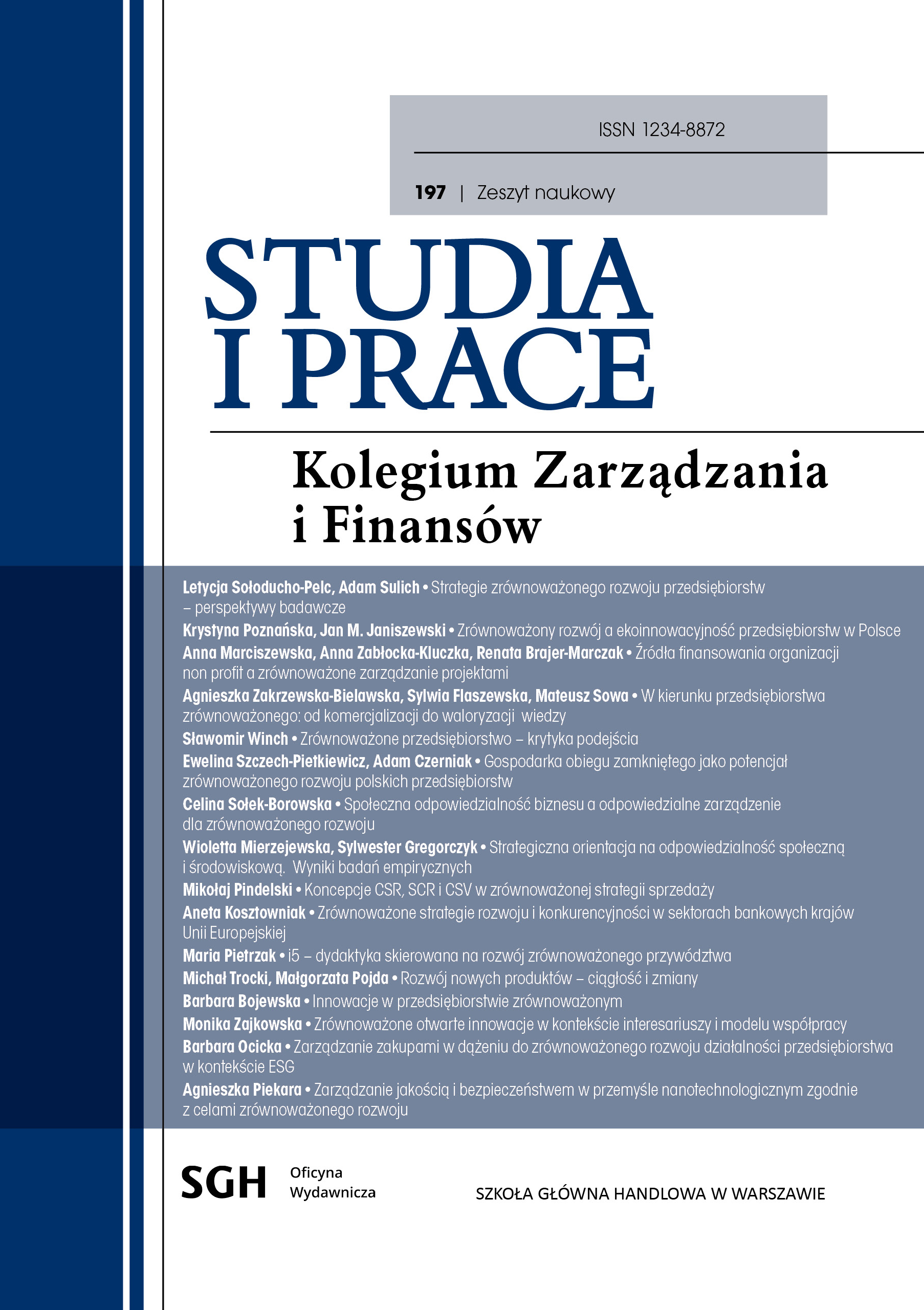 Sustainable development and eco-innovations of enterprises in Poland Cover Image