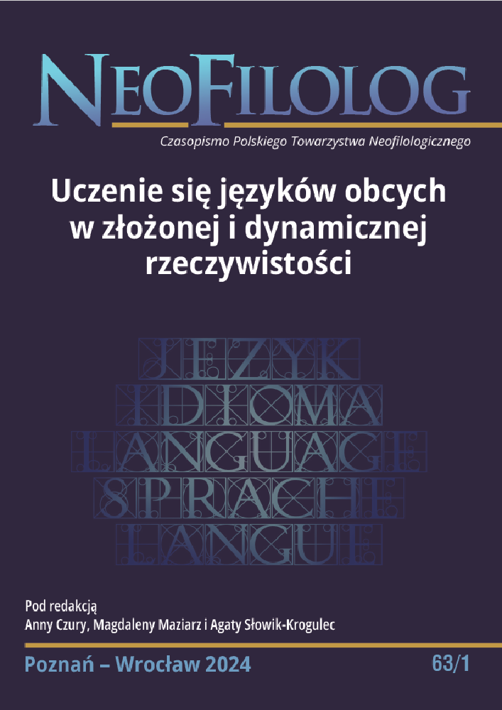 Research on the language needs of students from beyondthe eastern border. Didactic implications for Practical languagelearning in the field of Polish studies for foreigners Cover Image