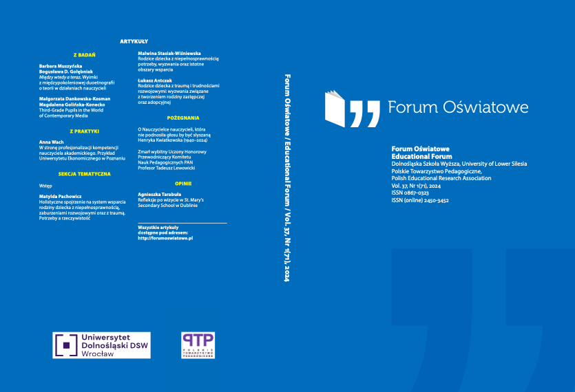 Parents of a Child with Trauma and Developmental
Difficulties: the Challenges of Creating a Foster and
Adoptive Family Cover Image