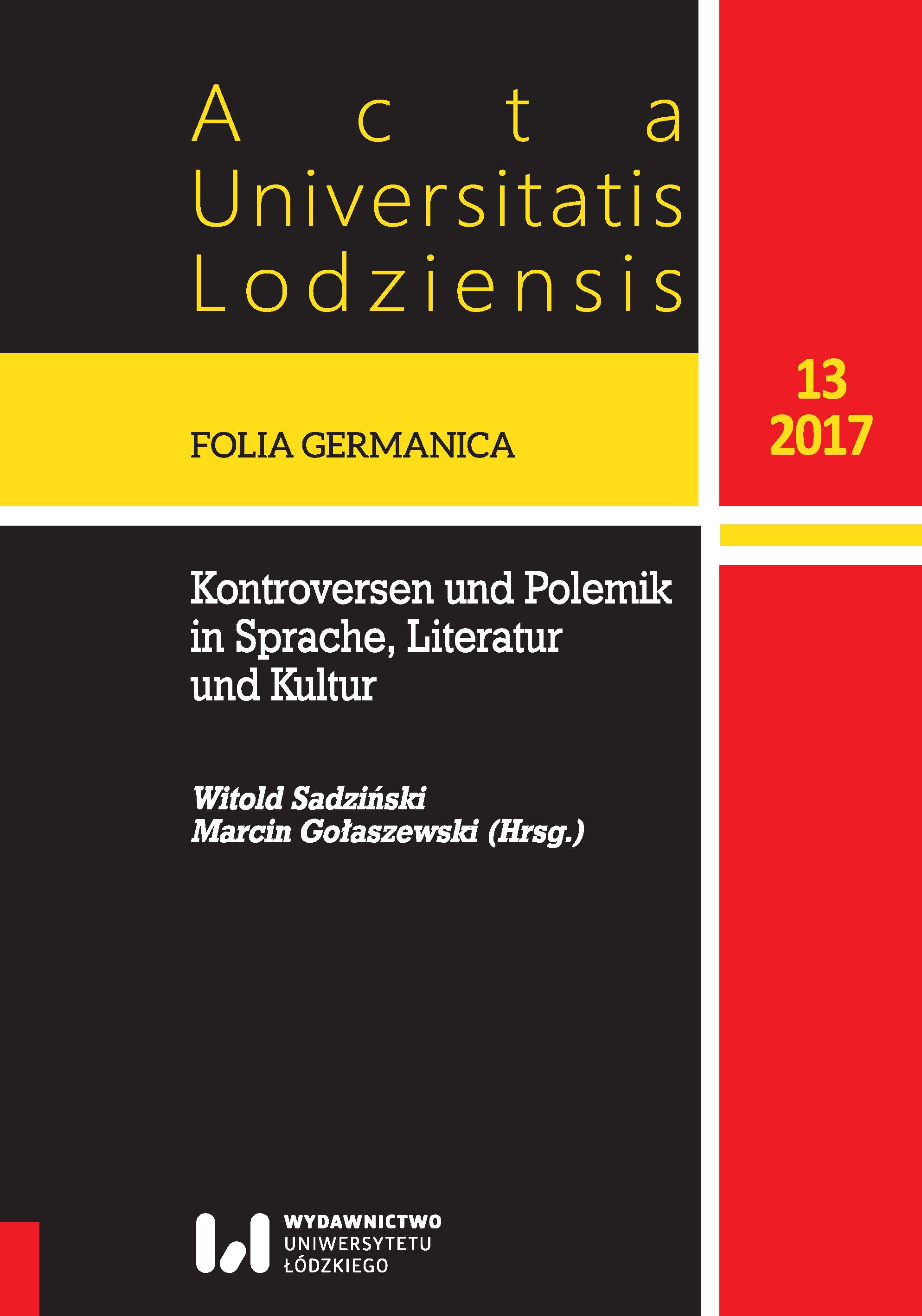 Acta Universitatis Lodziensis. Folia Germanica Cover Image