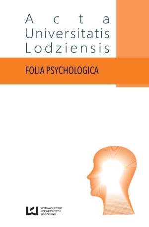 Acta Universitatis Lodziensis. Folia Psychologica Cover Image
