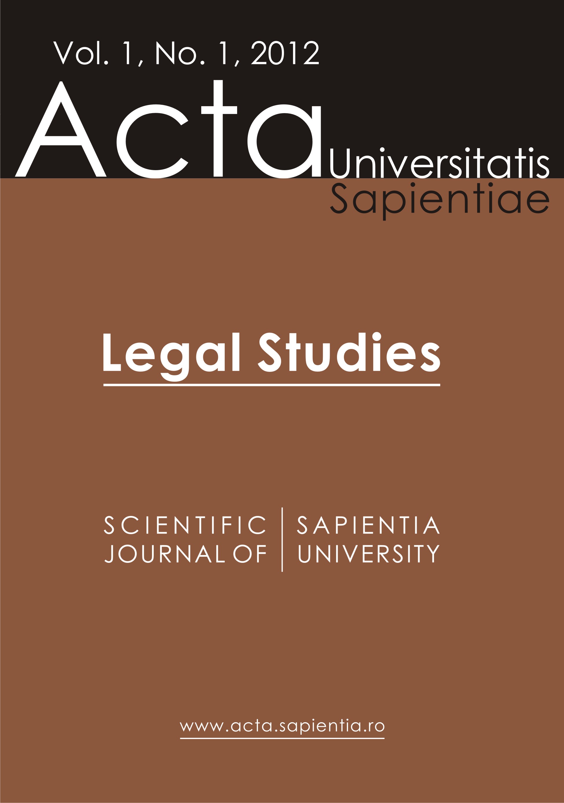 Acta Universitatis Sapientiae, Legal Studies