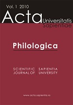 Acta Universitatis Sapientiae, Philologica Cover Image