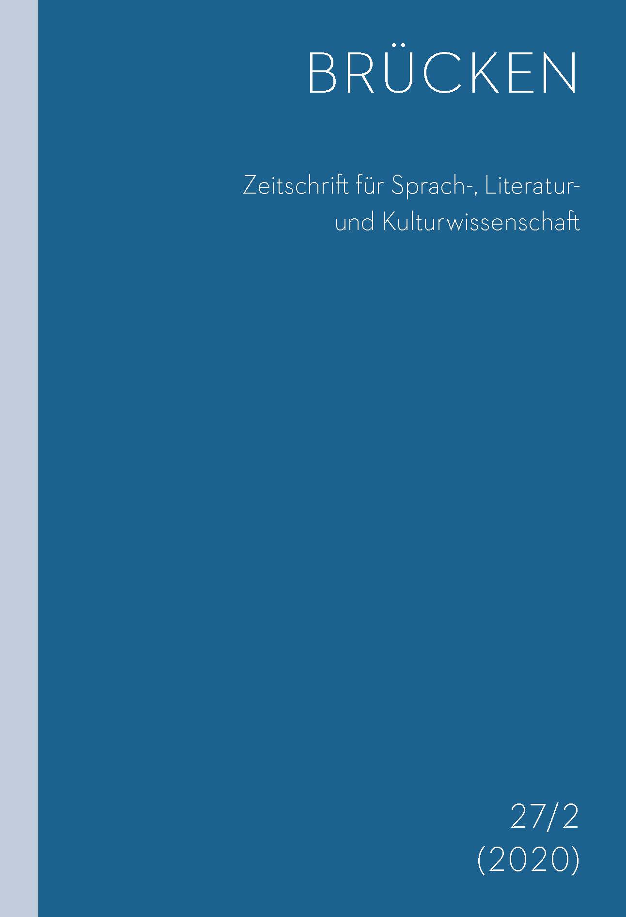 Brücken: Journal for Language, Literature and Cultural Studies Cover Image