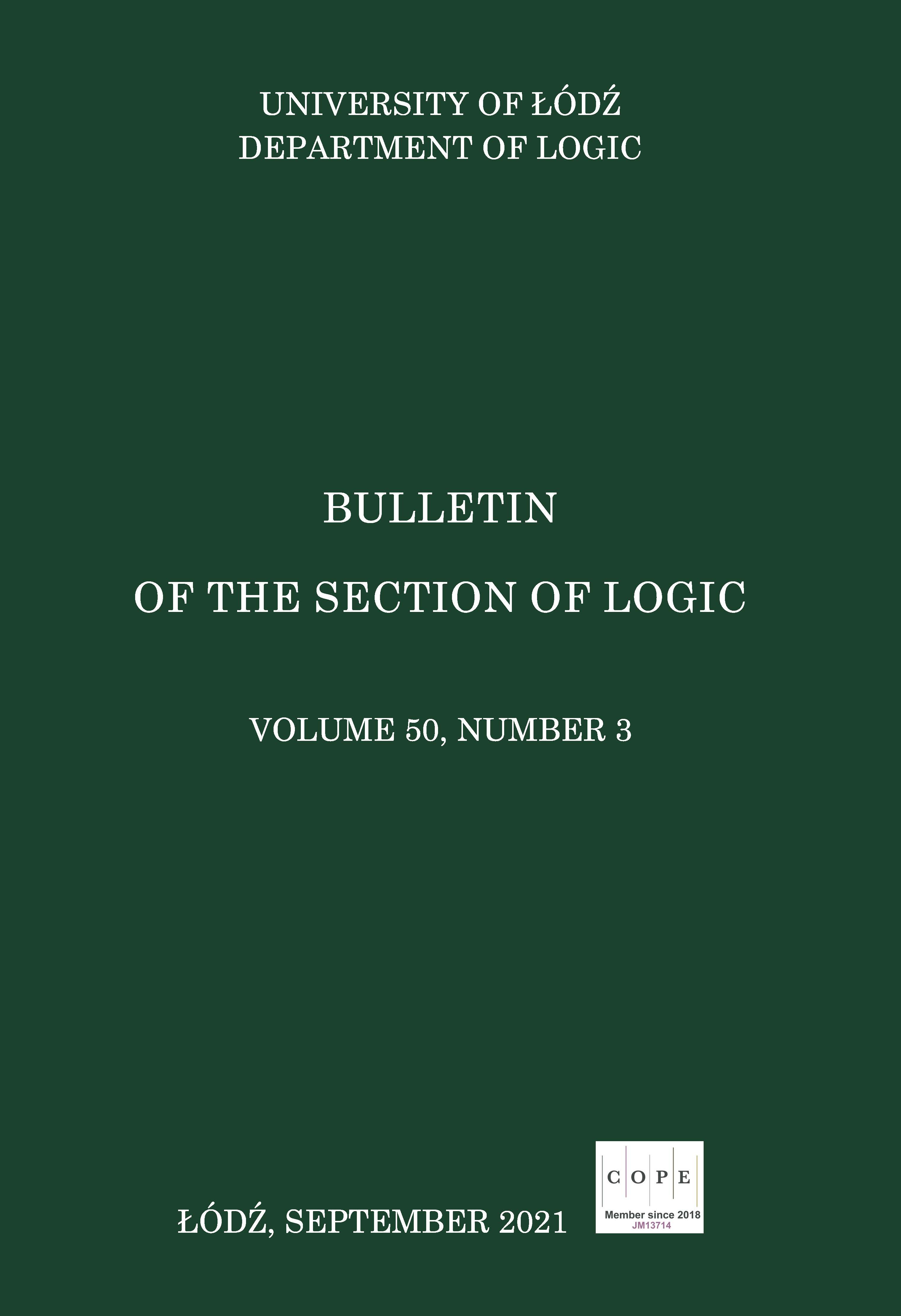 Bulletin of the Section of Logic Cover Image