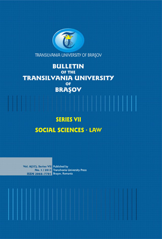 Bulletin of the Transilvania University of Braşov, Series VII: Social Sciences and Law Cover Image