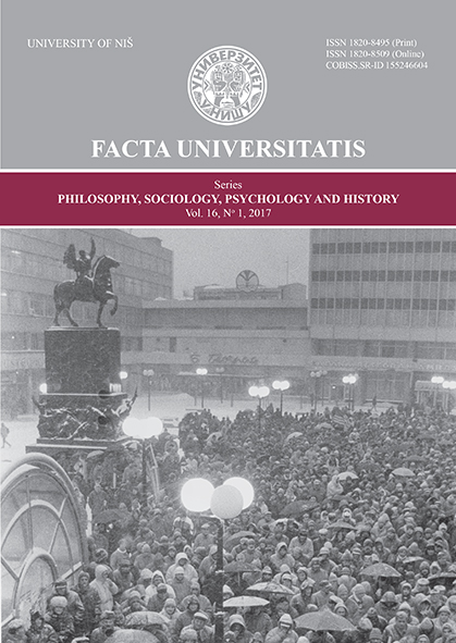 FACTA UNIVERSITATIS - Philosophy, Sociology, Psychology and History