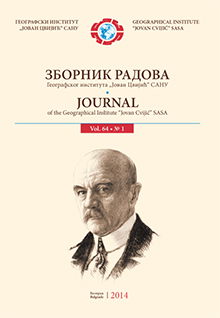 Journal of Geographical Institute of "Jovan Cvijić" SASA Cover Image