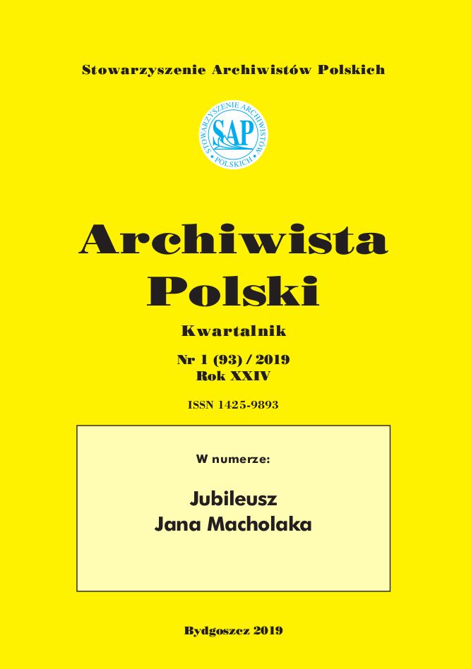 Polish Archival Studies Cover Image