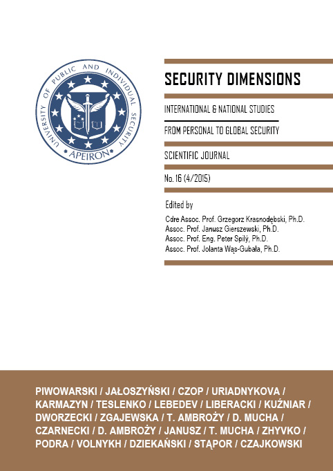 Security Dimensions. International and National Studies